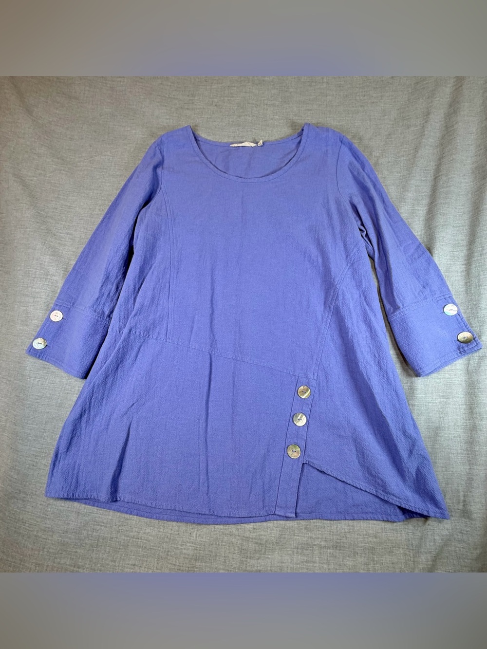 Soft Surroundings Lavender-Purple Button Accent Scoop Tunic